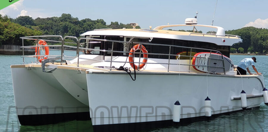 Ultra wide Power Catamaran with twin diesel SALE!